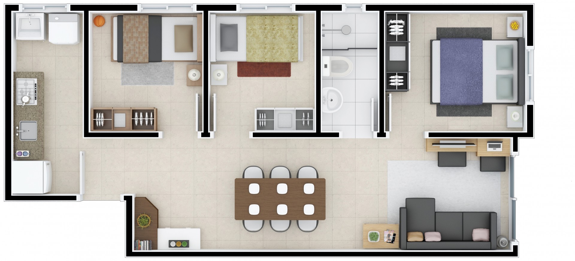 Apartamento com 3 dormitórios